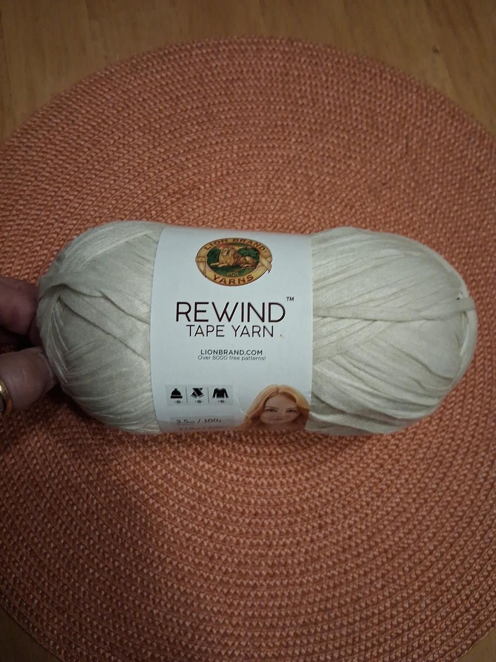Lion Brand Rewind Tape Yarn Color Elm 219 Yards 70% Polyester 30% Viscose NWT